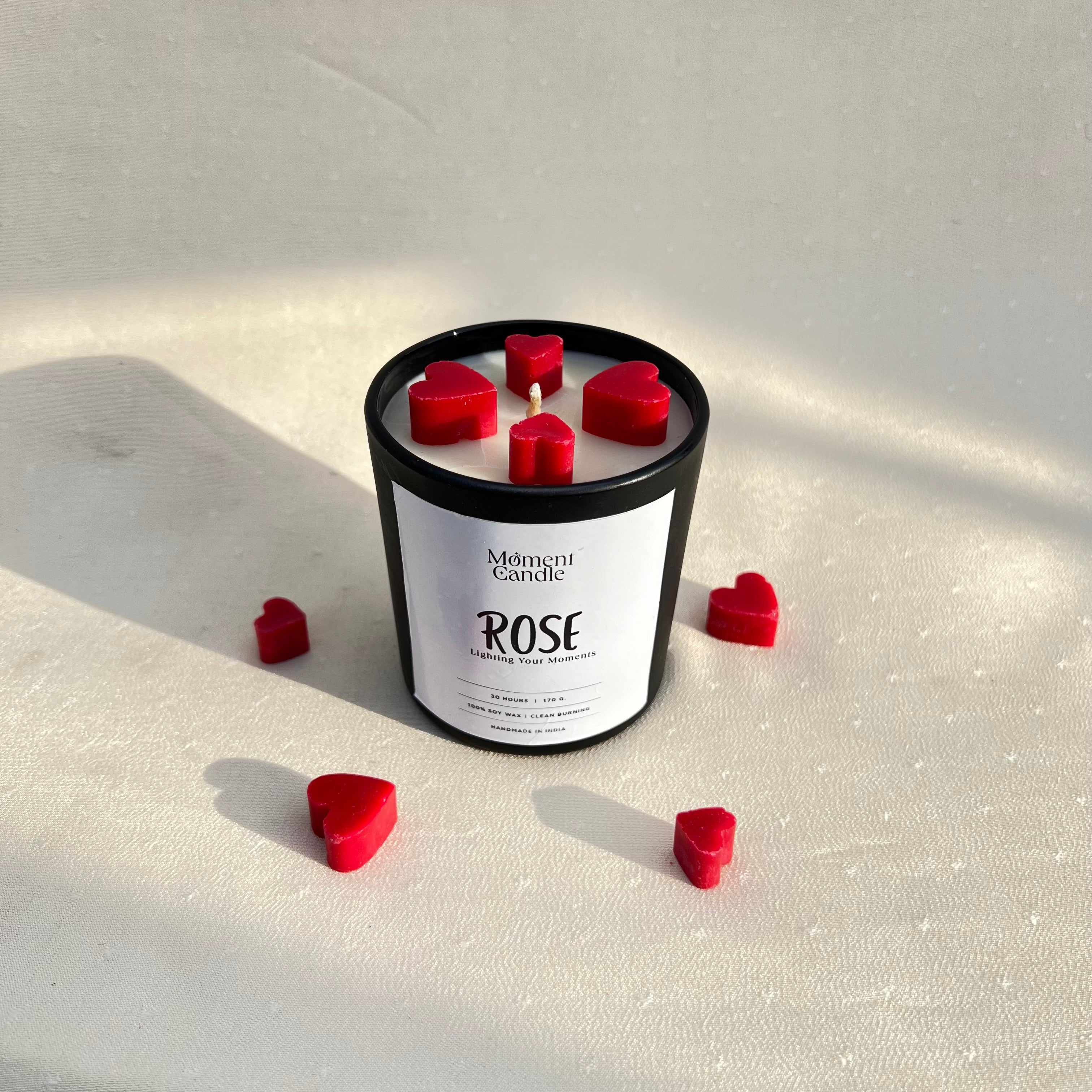 Rose Scented Jar Candle With Heart