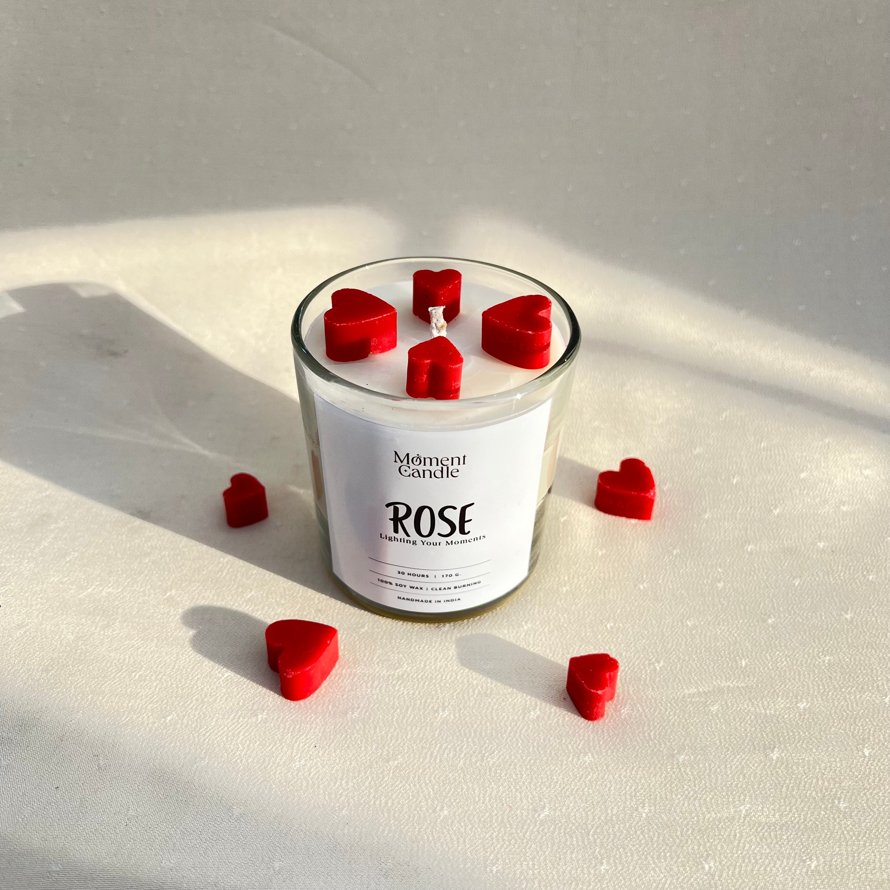Rose Scented Jar Candle With Heart