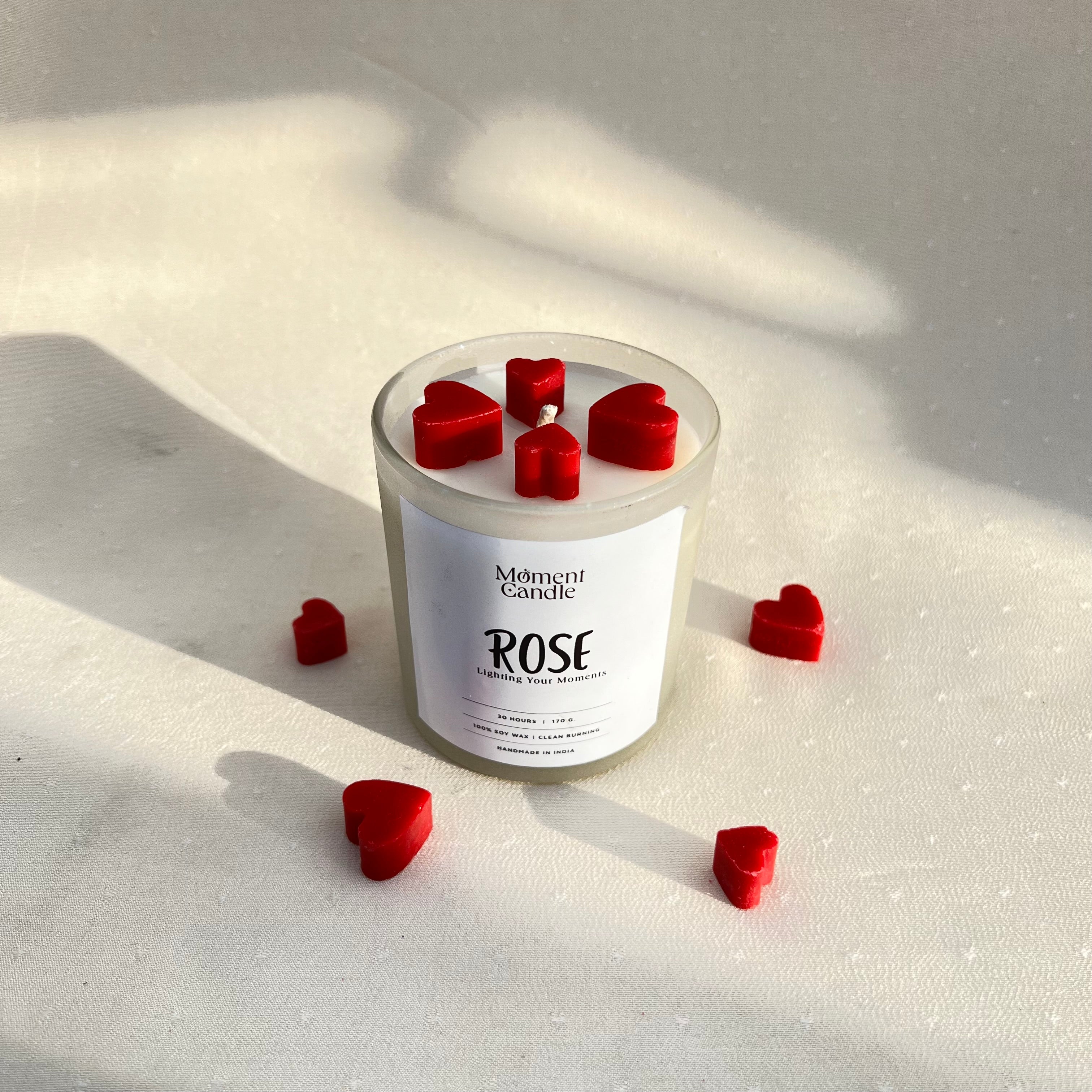 Rose Scented Jar Candle With Heart
