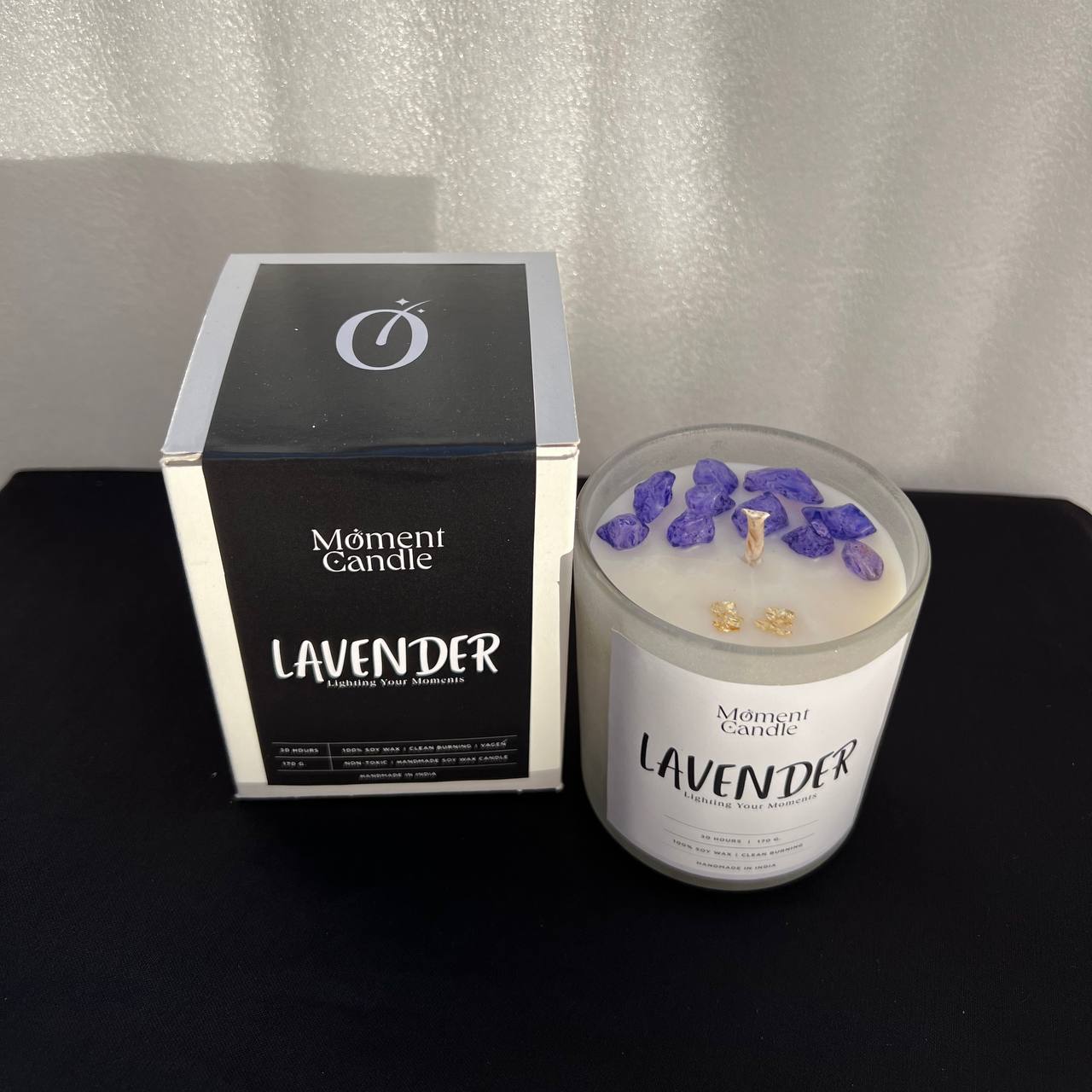 Lavender Scented Jar Candle With Stone
