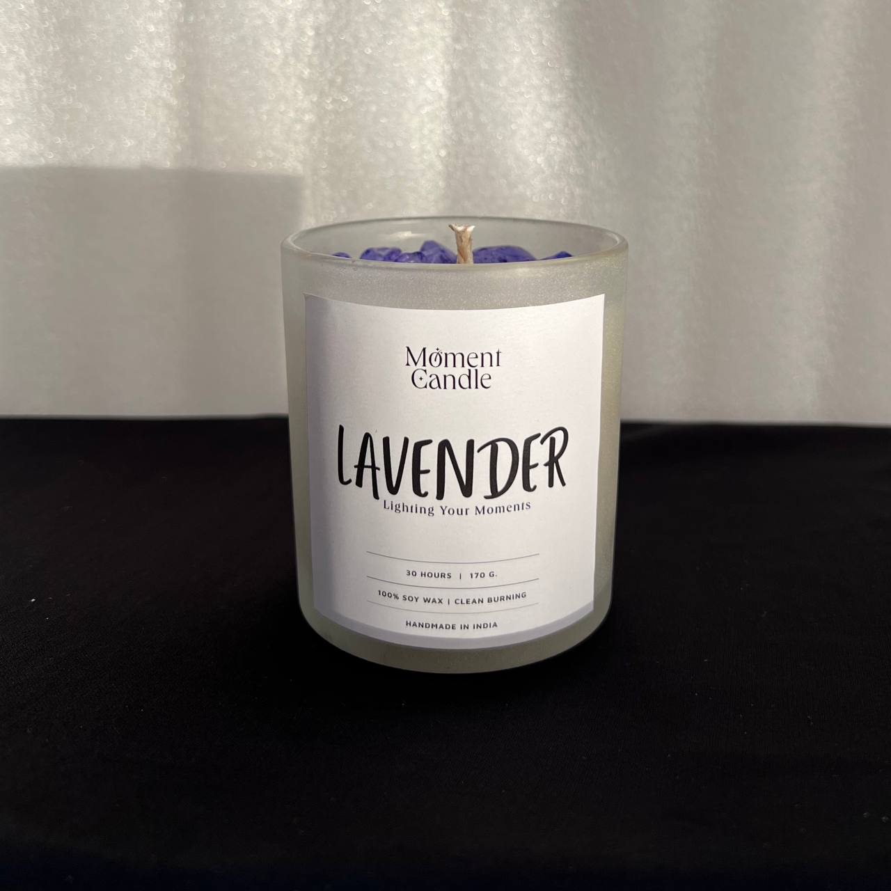 Lavender Scented Jar Candle With Stone