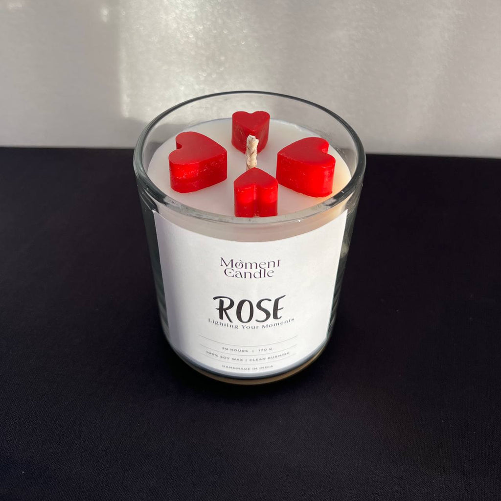 Rose Scented Jar Candle With Heart