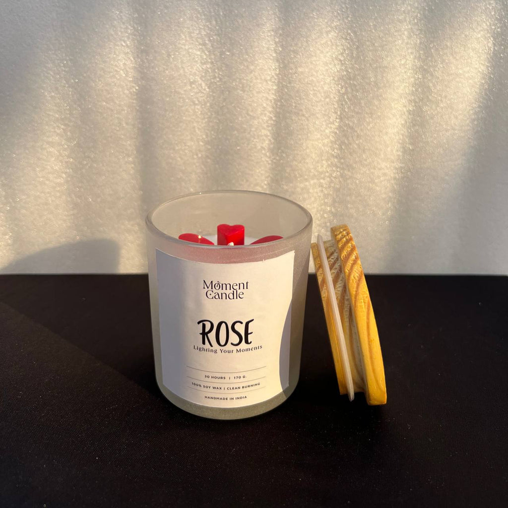 Rose Scented Jar Candle With Heart