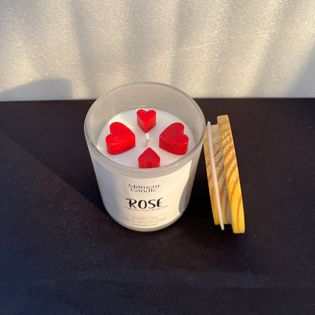 Rose Scented Jar Candle With Heart