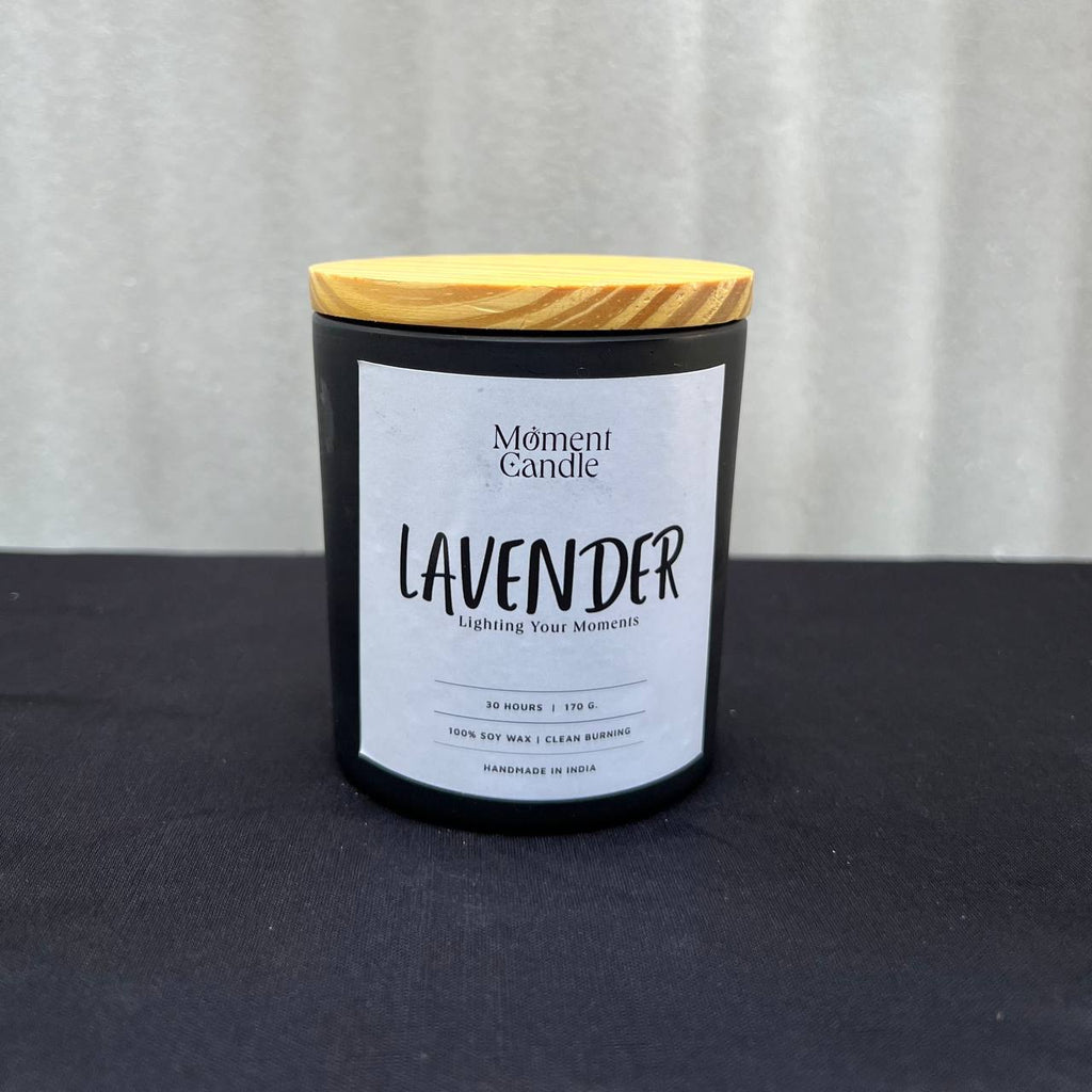 Lavender Scented Jar Candle With Stone