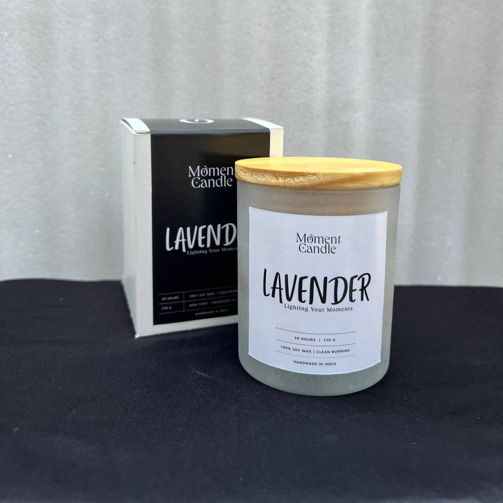 Lavender Scented Jar Candle With Stone