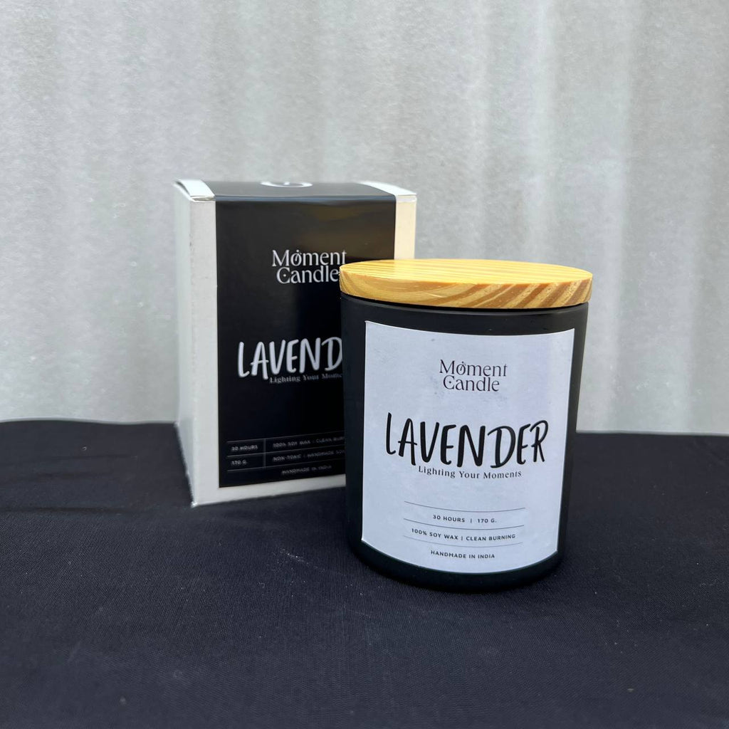 Lavender Scented Jar Candle With Stone
